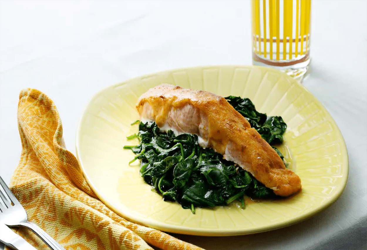Read more about the article Chilli-covered Salmon and Spinach