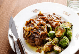 Read more about the article Hamburger Patties with Onions and Brussels Sprouts