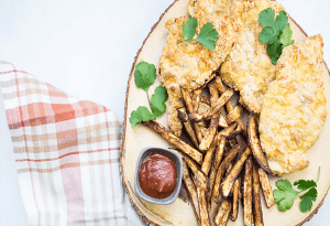 Read more about the article Low-carb chicken Milanese with turnip fries