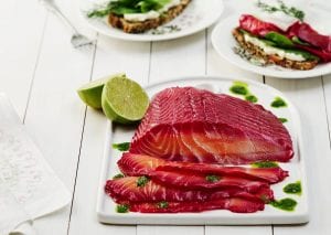Read more about the article Beetroot-cured Salmon with dill oil