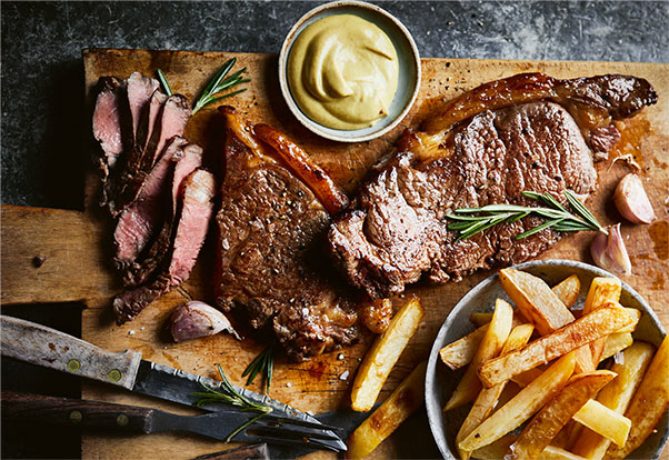 You are currently viewing Steak, chips with garlic, and rosemary butter