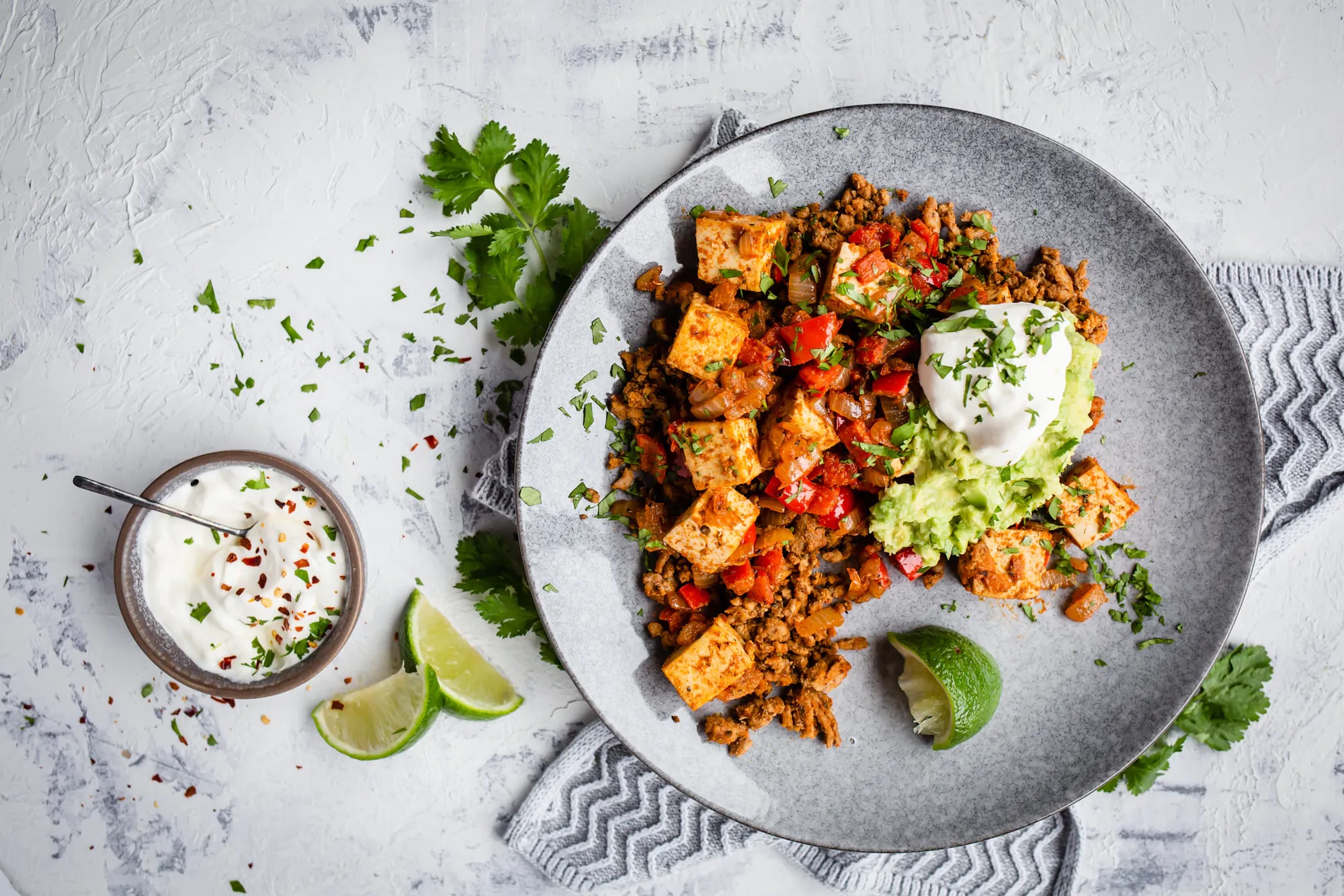 You are currently viewing Egg-free low carb Mexican breakfast scramble